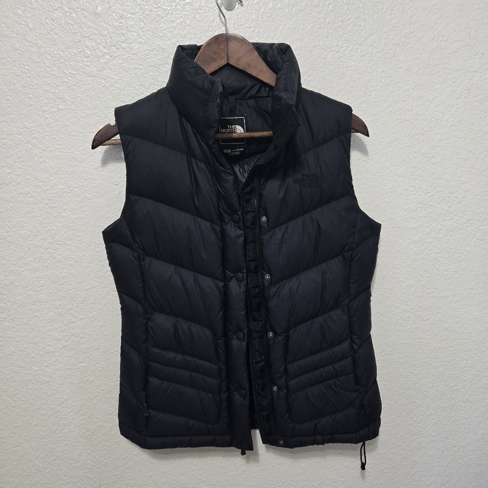 North Face black puffer vest 700 goose down sleeveless zip up